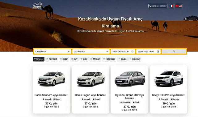 Kazablanka'da Uygun Fiyatlı Araç Kiralama: Banyolti Hizmet Ağını Genişletiyor